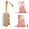 Pumice Stone with Wood Handle for Feet, Foot Natural Bristle Brush and Pumice Stone, Foot Scrubber Dead Skin Remover with Wooden Handle, Exfoliator Pedicures Calluses Remover view 3