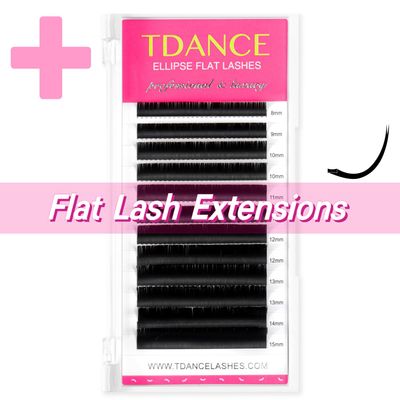 TDANCE Premium D Curl 0.15mm Eyelash Extensions Mixed 14-19mm + Ellipse Flat Lashes 0.15 CC Curl 8-15mm