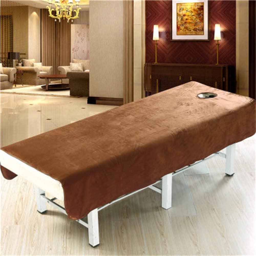Facial Bed Cover With Face Hole Waterproof Beauty Salon Bed Sheets Oil-resistant SPA Massage Bed Sheet Anti-slip Massage Table SPA Couch Cover Sheet Solid Color With Breathing Hole-C 31x75inch(80x190c