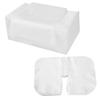 Uralili 200 Pieces Disposable Non Woven Massage Table Sheets Set Include 100 Pieces 31x71 Inches Soft Massage Bed Sheet & 11x14 Inches Face Cradle Covers For Massage Beauty Salon -White view 4
