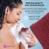 Adeton African Net Sponge, Authentic, Real, Black Owned, Exfoliating Bath Wash Cloth, Net Sponge, Body Exfoliator, Sapo, Shower Bath Accessories, Back Foot Scalp Scrub, Dead Skin Remover (Burgundy) view 3
