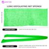 Adeton Sapo African Net Sponge, Exfoliating Body Scrubber, Body Exfoliator, Long Net Sponge, 17 Colors, Shower Bath Accessories, Back Foot Scalp Scrub, Flat Dead Skin Remover Body Wash (Green) view 2