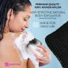 Adeton African Net Sponge, Authentic, with Knots, Exfoliating Bath Wash Cloth, Real Sapo, Black Owned, Long Sponge, Body Exfoliator, Shower Accessories, Back Foot Scalp Scrub Dead Skin Remover (Black) view 3