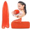 Adeton African Net Sponge, Exfoliating Body Scrubber, Body Exfoliator, Long Net Sponge, 17 Colors, Sapo, Shower Bath Accessories, Back Foot Scalp Scrub, Flat Dead Skin Remover Body Wash (Orange) view 1