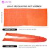 Adeton African Net Sponge, Exfoliating Body Scrubber, Body Exfoliator, Long Net Sponge, 17 Colors, Sapo, Shower Bath Accessories, Back Foot Scalp Scrub, Flat Dead Skin Remover Body Wash (Orange) view 2
