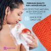 Adeton African Net Sponge, Exfoliating Body Scrubber, Body Exfoliator, Long Net Sponge, 17 Colors, Sapo, Shower Bath Accessories, Back Foot Scalp Scrub, Flat Dead Skin Remover Body Wash (Orange) view 3