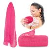 Adeton African Exfoliating Net Sponge, Authentic, Real, Body Scrubber, Long Bath Wash Cloth, Body Exfoliator, Sapo, Shower Accessories, Back Foot Scalp Scrub, Flat Dead Skin Remover Body Wash (Pink) view 1