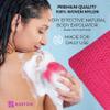 Adeton African Exfoliating Net Sponge, Authentic, Real, Body Scrubber, Long Bath Wash Cloth, Body Exfoliator, Sapo, Shower Accessories, Back Foot Scalp Scrub, Flat Dead Skin Remover Body Wash (Pink) view 3