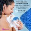 Adeton African Net Sponge, Exfoliating Body Scrubber, Body Exfoliator, Long Net Sponge, 17 Colors, Sapo, Shower Bath Accessories, Back Foot Scalp Scrub, Flat Dead Skin Remover Body Wash (Sky Blue) view 3