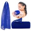 Adeton African Exfoliating Net Sponges, Authentic, Real, Body Scrubber, Long Wash Cloth, Body Exfoliator, 17 Colors, Sapo, Shower Accessories, Back Foot Scalp Scrub, Flat Dead Skin Remover (Navy Blue) view 1