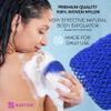 Adeton African Exfoliating Net Sponges, Authentic, Real, Body Scrubber, Long Wash Cloth, Body Exfoliator, 17 Colors, Sapo, Shower Accessories, Back Foot Scalp Scrub, Flat Dead Skin Remover (Navy Blue) view 3