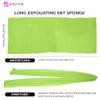Adeton African Net Sponge, Exfoliating Body Scrubber, Body Exfoliator, Long Net Sponge, 17 Colors, Sapo, Shower Bath Accessories, Back Foot Scalp Scrub, Flat Dead Skin Remover Body Wash (Lemon) view 2