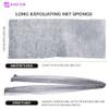 Adeton African Net Sponge, Authentic, Real, Black Owned, Exfoliating Bath Wash Cloth, Long Sponge, Body Exfoliator, Sapo, Shower Bath Accessories, Back Foot Scalp Scrub, Flat Dead Skin Remover (Gray) view 2