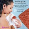 Adeton African Net Sponge, Exfoliating Body Scrubber, Body Exfoliator, Long Net Sponge, 17 Colors, Sapo, Shower Bath Accessories, Back Foot Scalp Scrub, Flat Dead Skin Remover Body Wash (Peach) view 3