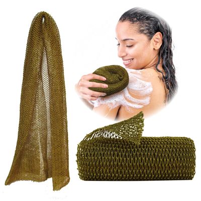 Adeton African Net Sponge, Authentic, Black Owned, Exfoliating Body Scrubber, Long Net Sponge, Body Exfoliator, Sapo, Shower Bath Accessories, Back Foot Scalp Scrub, Flat Dead Skin Remover (Dijon)