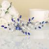 Casdre Crystal Bride Wedding Hair Comb Pearl Bridal Hair Piece Rhinestone Hair Accessories for Women and Girls (D Blue) view 2