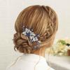 Casdre Crystal Bride Wedding Hair Comb Pearl Bridal Hair Piece Rhinestone Hair Accessories for Women and Girls (D Blue) view 3