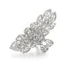 EVER FAITH Fancy Austrian Crystal Hair Claw Jaw Clips Pins, Vintage Flower Leaf Barrette Accessories Clip for Women Clear Silver-Tone view 1