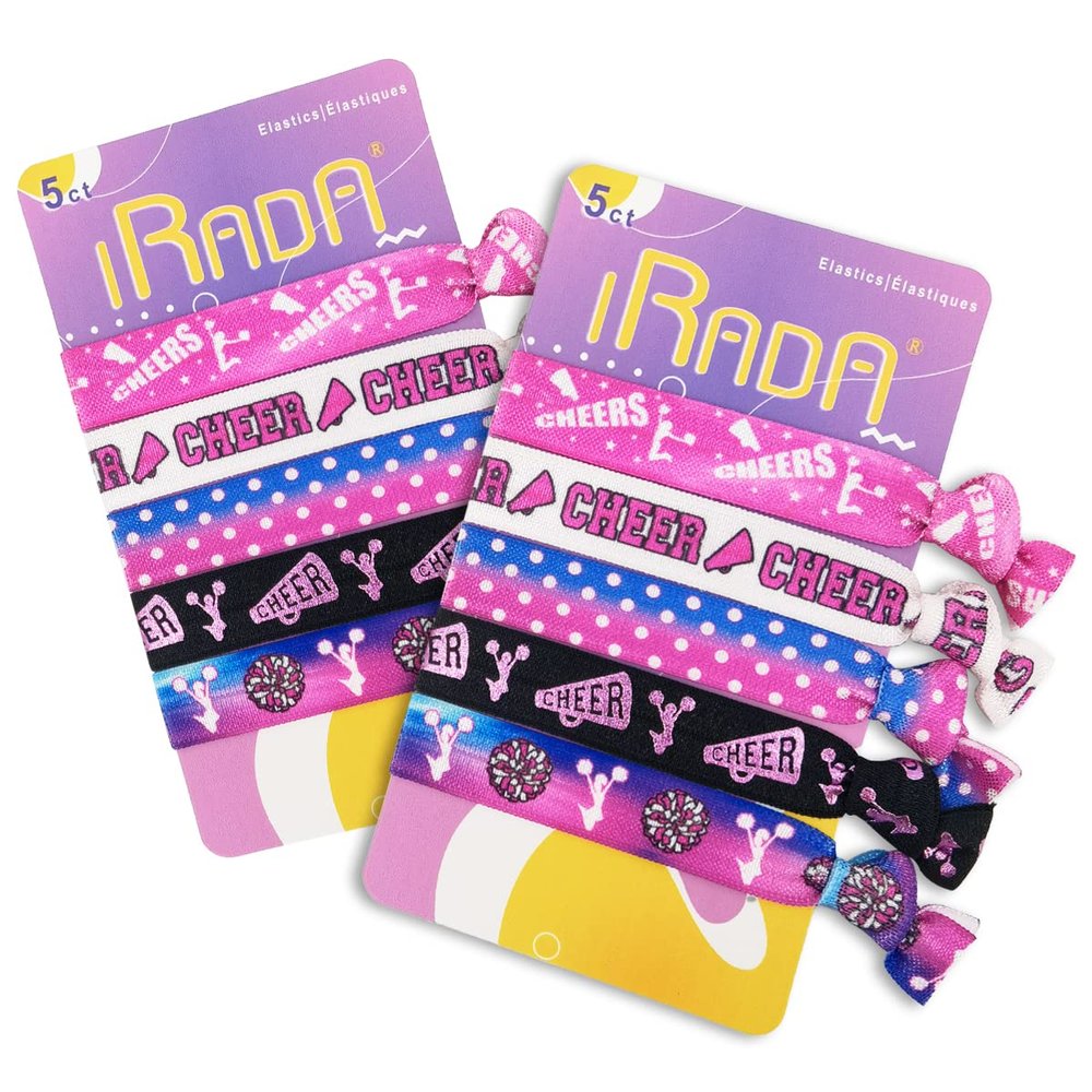 10pcs Elastic Hair Ties for Girls Women Cute Ribbon Ponytail Holders No Damage Knotted Hair Bands-Cheer Hair Tie