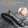 Favrison Body Hair Trimmer for Men, Electric Ball Trimmer with Ceramic Blade, Waterproof Pubic Groin Hair Trimmer for Mens Grooming Kit with LCD Display & Recharge Dock (Black) view 4