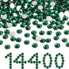 Beadsland Flatback Rhinestones Bulk,14400pcs Green Rhinestones for Nails Crafts Clothes DIY Decoration, Emerald, SS16, 3.8-4.0mm view 1