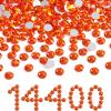 Beadsland Flatback Rhinestones Bulk,14400pcs Orange Rhinestones for Nails Crafts Clothes DIY Decoration, Hyacinth/Orange, SS10, 2.7-2.9mm view 1