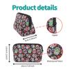 AJLTPA Cosmetic Bag Waterproof Neoprene Zipper Pouch Travel Portable Toiletry Makeup Bags Organizer Case for Women and Girls, Floral Sugar Skull view 2