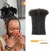 0.6cm Thickness 6 Inch 30 Strands 100% Real Human Hair Dreadlock Extensions for Man/Women Full Hand Handmade Loc Extensions Can Be Dyed and Bleached Soft Dreadlocks with Needle and Comb view 1
