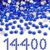 Beadsland Flatback Rhinestones Bulk,14400pcs Royal Blue Rhinestones for Nails Crafts Clothes DIY Decoration, Sapphire, SS10, 2.7-2.9mm view 1