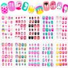 240 Pieces Fake Nails for Kids Girls Artificial Kids Press on Nails Full Cover Short Acrylic Stick On Nails False Nail Tips Kit for Children Little Girls Nail Art Decoration (Cute) view 1