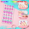 240 Pieces Fake Nails for Kids Girls Artificial Kids Press on Nails Full Cover Short Acrylic Stick On Nails False Nail Tips Kit for Children Little Girls Nail Art Decoration (Cute) view 4
