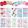 240 Pieces Fake Nails for Kids Girls Artificial Kids Press on Nails Full Cover Short Acrylic Stick On Nails False Nail Tips Kit for Children Little Girls Nail Art Decoration (Gradient Pattern) (Chic) view 1