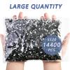 Beadsland Flatback Rhinestones Bulk,14400pcs Gray Rhinestones for Nails Crafts Clothes DIY Decoration, Black Diamond, SS20, 4.6-4.8mm view 4