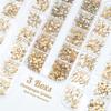 qiipii 3 Boxes Champagne Gold Nail Rhinestones 240 Multi-Shapes Golden Stones Big Gems Round Beads K9 Glass Diamonds Jewels Crystals Nail Art Charms for Nails Face Eyes Makeup Tumblers Bottles Clothes view 2