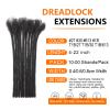 0.6cm Thickness 6 Inch 20 Strands 100% Real Human Hair Dreadlock Extensions for Man/Women Full Hand Handmade Loc Extensions Can Be Dyed and Bleached Soft Dreadlocks with Needle and Comb view 2