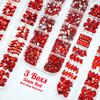 qiipii 3 Boxes Siam Red Nail Rhinestones 240 Multi-Shapes Flatback Ruby Red Big Gems K9 Glass Round Stones Diamonds Jewels Crystals Nail Art Charms for Nails Face Eyes Makeup Crafts Tumblers Clothes view 2