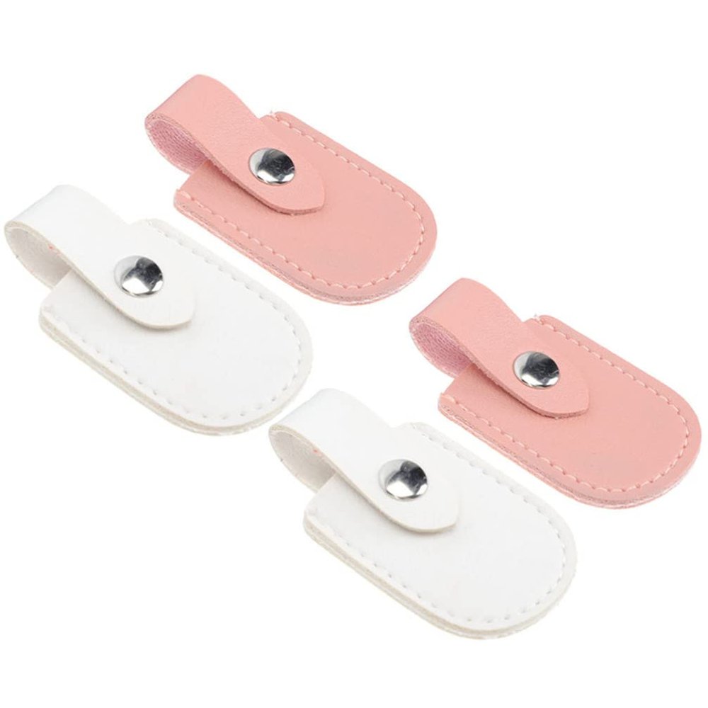 Beavorty 4pcs Nail Scissor Covers Protective Cuticle Clipper Holders for Safe Storage Pu Material Stylish Design for Manicure Tools Mixed Colors
