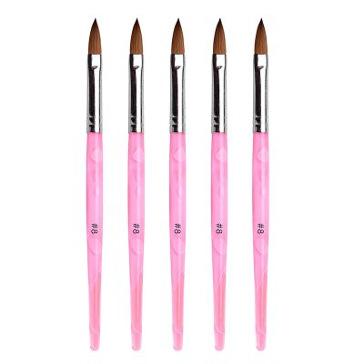 Rolabling 5pcs Kolinsky Sable Nail Art Brush - Acrylic Nail Art Painting Brush (5Pcs, Size 8#)