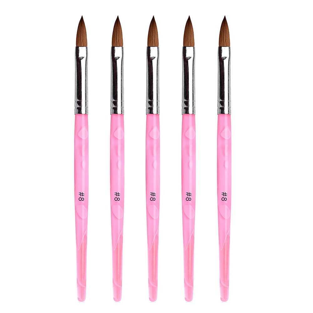 Rolabling 5pcs Kolinsky Sable Nail Art Brush - Acrylic Nail Art Painting Brush (5Pcs, Size 8#)
