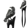 2pcs Viking Raven Prong Hair Fork Styling Pins Black Wicca Witch Hair Slide Renaissance Festival Hair Acceossories for Women view 1