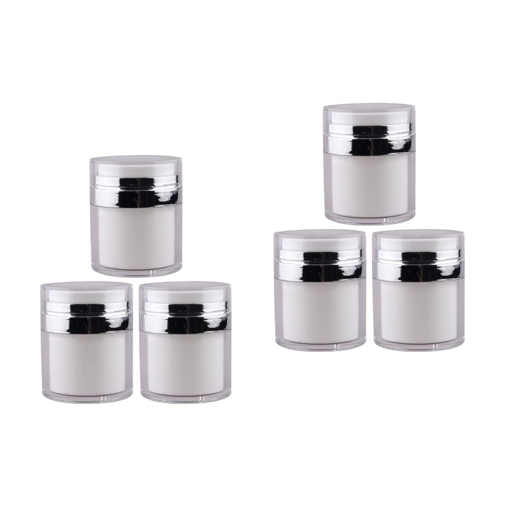 KALLORY 6pcs Airless Pump Lotion Dispenser Bottles Cream Jars for Travel Vacuum Containers for Shampoo Face Cream