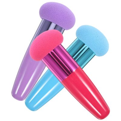 KALLORY 3pc Mushroom Head Makeup Sponge Set Non Latex 10.5cm for Sponges Cosmetics Pouch Random Color