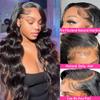 13x4 Body Wave Lace Front Wigs 32 Inch HD Transparent Lace Front Wigs for Black Women Human Hair 180% Density Glueless Wigs Human Hair Pre Plucked with Baby Hair Natural Black view 2