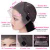 13x4 Body Wave Lace Front Wigs 32 Inch HD Transparent Lace Front Wigs for Black Women Human Hair 180% Density Glueless Wigs Human Hair Pre Plucked with Baby Hair Natural Black view 3