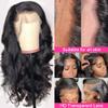 13x4 Body Wave Lace Front Wigs 32 Inch HD Transparent Lace Front Wigs for Black Women Human Hair 180% Density Glueless Wigs Human Hair Pre Plucked with Baby Hair Natural Black view 4