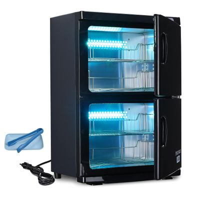 ZeHuoGe 46L Towel Tool Warmer Cabinet Micro-Computer Temperature Control Removable Tray, for Home, Massage, Spa, Hotel, Salon (Black)