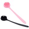 KALLORY 2pcs Handle Silicone Body Brush Gentle Exfoliating Shower Scrubber for Back Soft Silicone Bathing Brush for Deep Cleaning Convenient Bath Accessories view 1