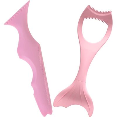 Beavorty 2pcs Silicone Eyeliner Stencils Winged Tip Eyeliner Aid Eyebrow Pencil Stencil Reusable Applicator Guide Tool Smoky Eyeshadow Makeup Tool Kit