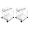 Beauty Salon Nail Or Foot Bath Spa Portable Esthetician Trolley Cart for Foot Rest Pedicure Manicure Funiture Massage Table Salon Supplies 2 Way Use 2 Color Option Elitzia (White 2pcs) view 1
