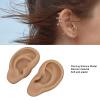 Silicone Ear Nose Model, Piercing Training Model Silicone Ear Model for Beginners, Simulated 3D Nose and Mouth Model, Teaching Tool for Piercing Exercises (Dark Skin Color) view 2